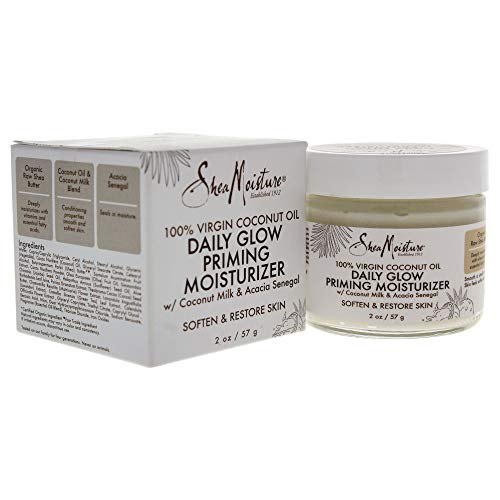 Shea Moisture 100% Virgin Coconut Oil Daily Glow Priming Moisturizer SPF-free for All Skin Types 2 oz
