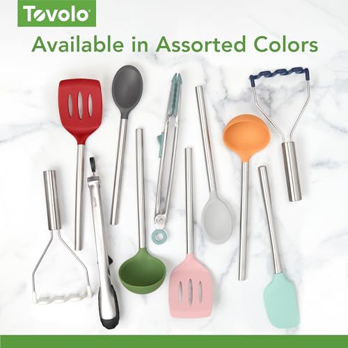 Tovolo 13” Silicone Tipped Kitchen Tongs - Durable Stainless Steel