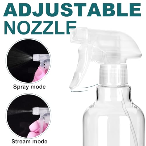 16.9oz Adjustable Spray Bottles - 2 Pack for Cleaning & Hair
