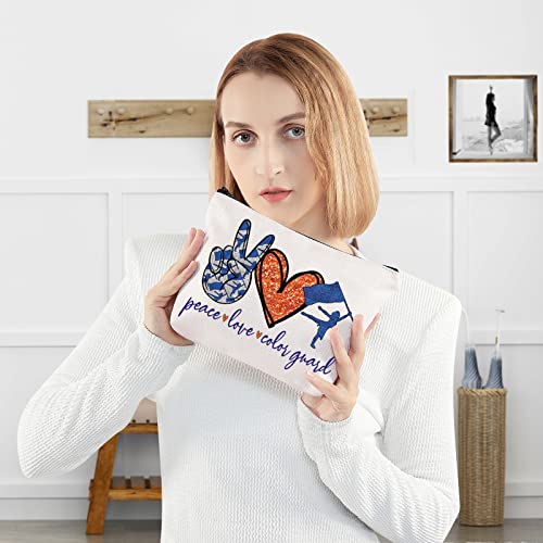 WZMPA Peace Color Guard Makeup Bag - Cosmetic Zipper Pouch for Women & Girls