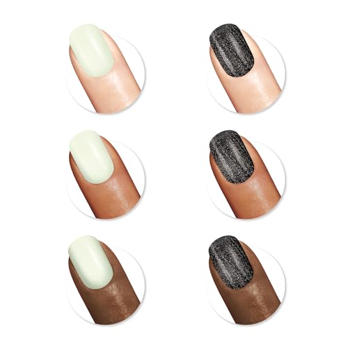Sally Hansen Insta-Dri Quick Dry Nail Polish Duo - Reese's Glow in Dark Green & Black Shimmery Finishes