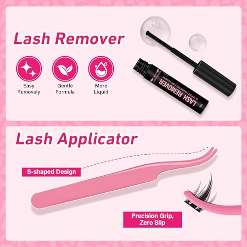 PRO LASHBEAUTY Anime Eyelash Clusters Kit - 120 Pcs with Bond & Seal
