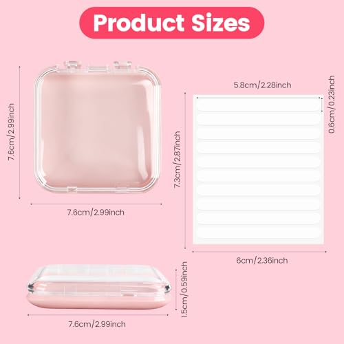 YINGJEE Pink Press On Nail Storage Box Set with 90 Double-Sided Tape - Compact Organizer for Fake Nails & Jewelry