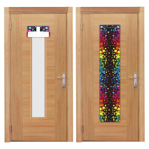 YLOLUL 2 Pack Confetti Classroom Door Window Covers - 8" x 36" Blackout Shades