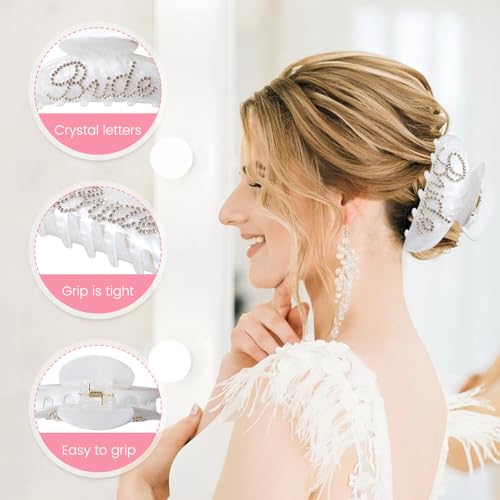 Bride Socks Gift Set with Rhinestone Hair Clip for Bachelorette