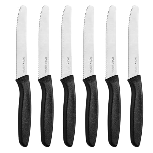 6-Piece Serrated Steak Knife Set with Ergonomic Handles