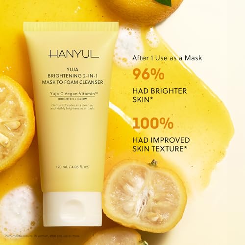 Hanyul Yuja Brightening 2-in-1 Mask to Foam Cleanser with Vitamin C