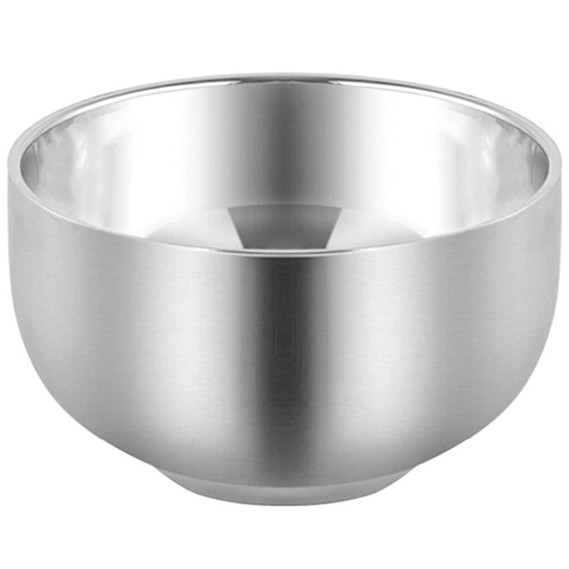 Akstore Men's Durable Shave Soap Cup Stainless Steel Heat Insulation Smooth Shaving Mug Bowl (Medium)