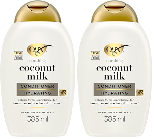 OGX Nourishing Coconut Milk Conditioner 13 Fl Oz (Pack of 2) - Sulfate-Free