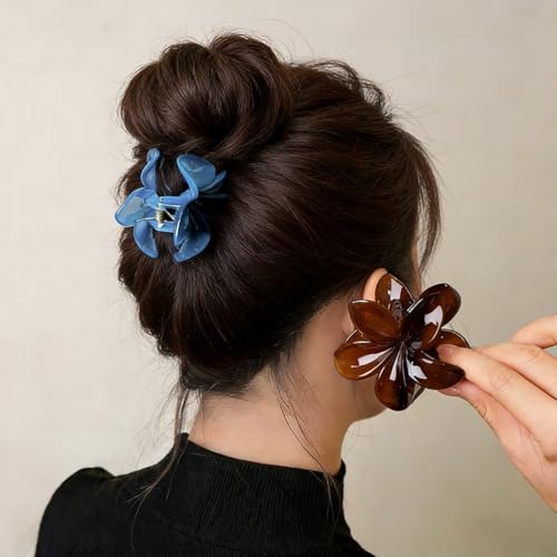 Premium 16-Piece Hair Accessories Set for Women Gray - 6 Claw Clips & 10 Elastic Hair Ties