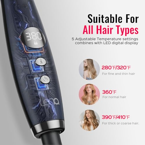 BrighterwithLena Deep Black 1.5 Inch Infrared Negative Ion Heated Round Brush
