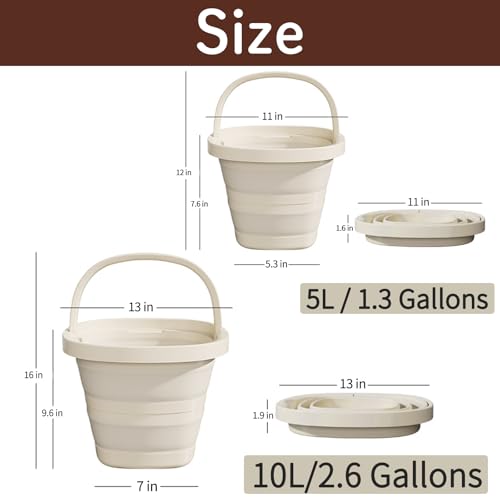 Gorocking Collapsible Bucket 10L - Versatile for Foot Baths, Laundry & Camping