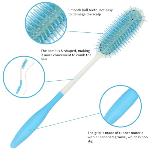 Long Reach Handled Comb and Hair Brush Set for Elderly and Disabled