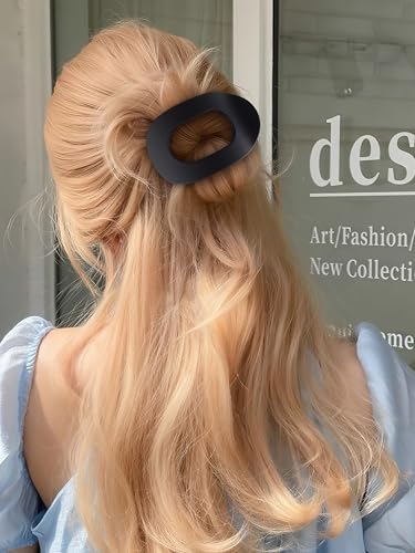 4-Pack Non-Slip Flat Claw Hair Clips for Women - Matte Finish