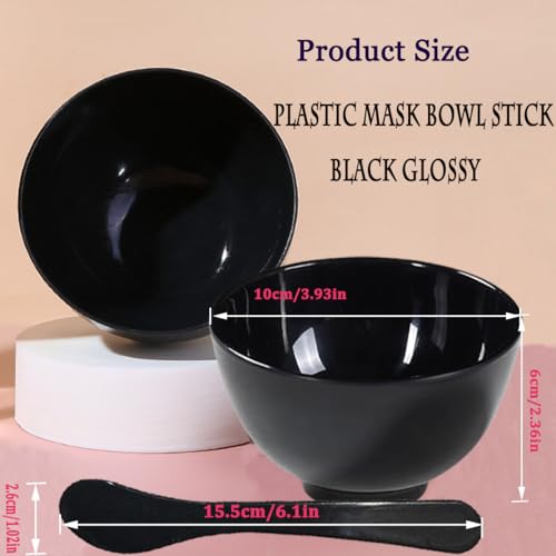 Black Face Mask & Hair Dye Mixing Bowls Set - 10 Pack with Spatulas - Travel & Home Use