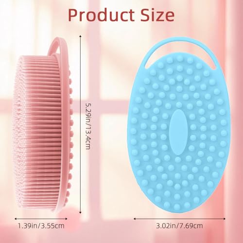 Silicone Body Scrubber Set - 2 Pcs Exfoliating Loofah for All Skin Types