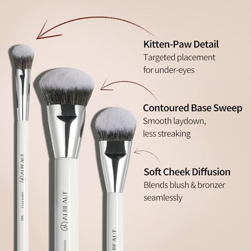 ALBEAUT Face Makeup Brush Set 189201202 - Foundation, Concealer, Blush Tools