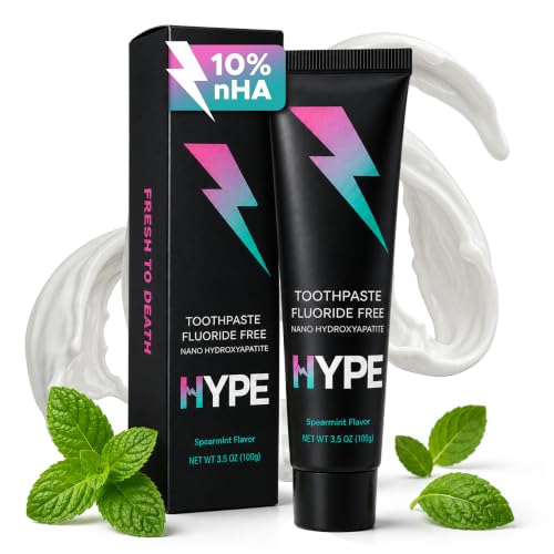 HYPE Nano Hydroxyapatite Toothpaste 10% - Fluoride Free, 3.5oz | Whitening & Enamel Repair for Sensitive Teeth