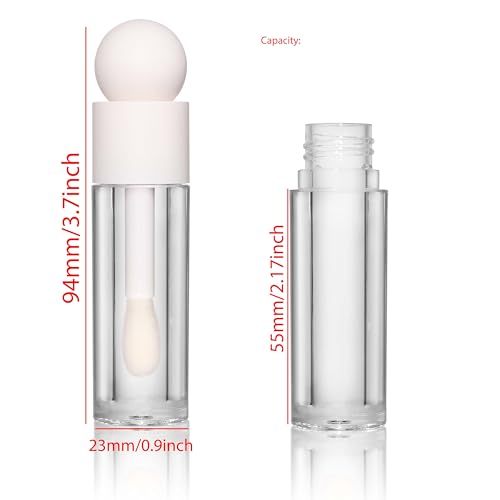 COSIDEA 16pcs White Lip Gloss Tubes 5ml with Wand Applicator
