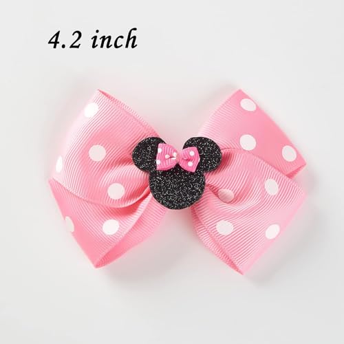Kids Hair Clips - 8 Pack Cute Bow & Mouse Ears Hair Bows for Girls