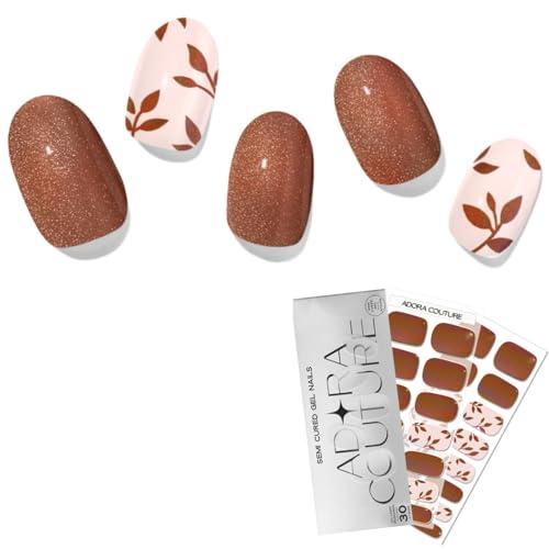 Floral Flicker Semi-Cured Gel Nail Strips Kit with 30 Pieces