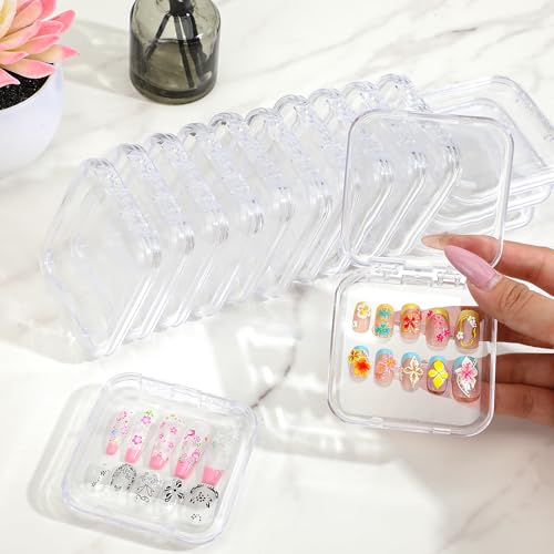 40 Pcs Clear Press-on Nail Packaging Boxes with Adhesive Tape
