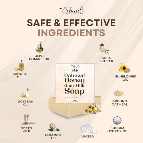 Oatmeal & Honey Goat Milk Soap Bar for Sensitive Skin Relief