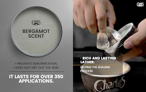 Charles Premium Shaving Soap with Bergamot & Menthol - 3.5 Oz