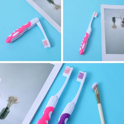 3-Pack Foldable Travel Toothbrush Set - Portable Soft Bristle for Adults & Kids