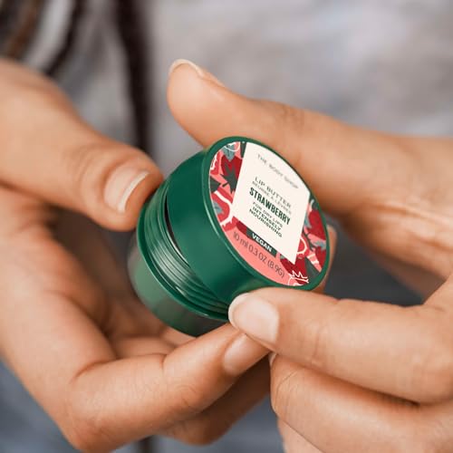 The Body Shop Strawberry Lip Butter - Intensely Nourishing Lip Balm, 0.3 Oz