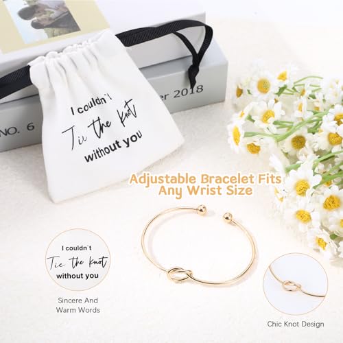Bridesmaid Bracelet Gift Set with Drawstring Bags - 6 Knot Bracelets
