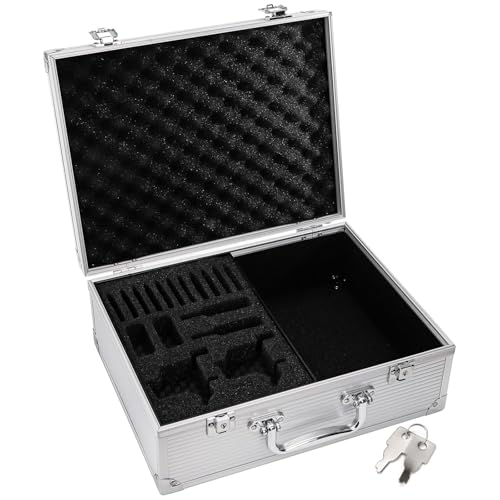 Aluminum Tattoo Equipment Carry Case with Lock - 12.6" Portable Storage Box