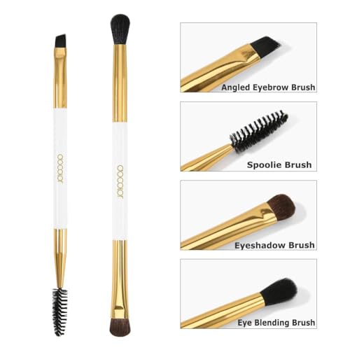 Docolor Duo Eyebrow and Eyelash Brush Set - 2PCS Angled Brow & Spoolie