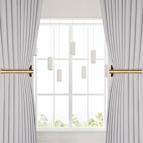 OCIOLI No Drill Curtain Holdbacks - 2 Pack Gold Metal Tiebacks