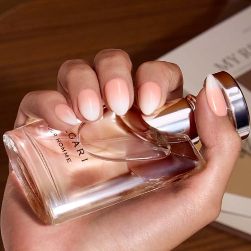 MOKAYIMO Almond Press On Nails, Handmade Acrylic Ombre Gel Kit - Size S