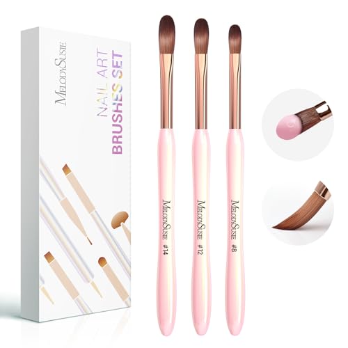 MelodySusie 3-Piece Acrylic Nail Brush Set for 3D Carving