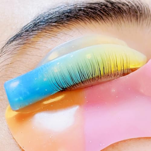 Neon Gradient Eyelash Perm Pads - 16 Silicone Lash Lift Rods
