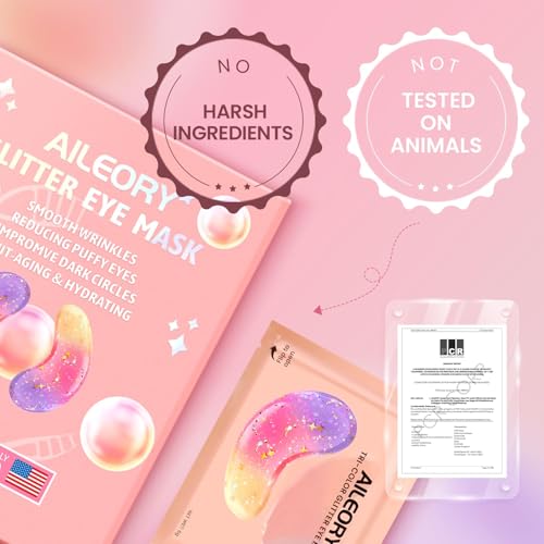 AILEORY Tri-Color Under Eye Patches - Hydrating Gel Pads for Dark Circles & Puffiness (24 Pairs)