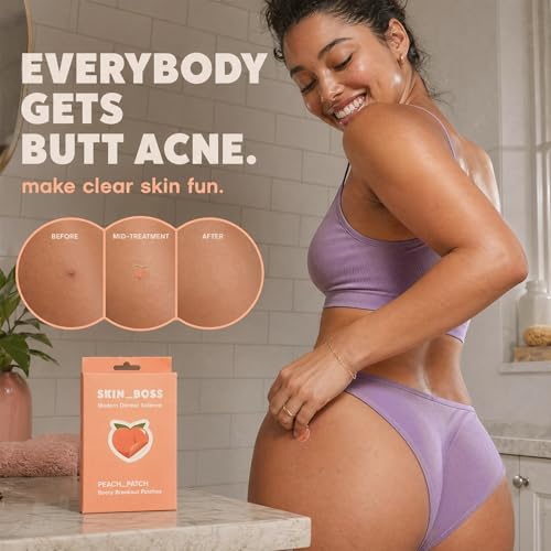 SKINBOSS Peach Hydrocolloid Butt Acne Patches - 12 Count