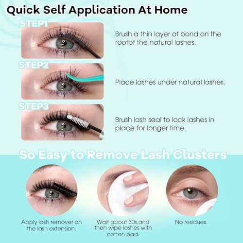 GEMERRY DIY Lash Extension Kit with Bond, Seal, Remover, and Applicators