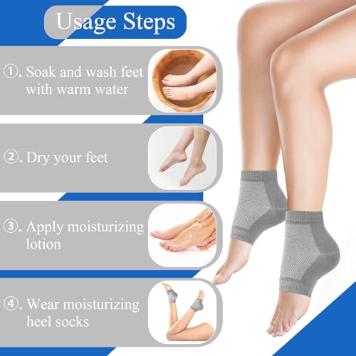 Moisturizing Toeless Socks for Dry Cracked Heels - 3 Pairs