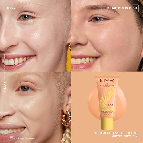 NYX Buttermelt Glaze Soft Glow Skin Tint SPF 30 - 1.01 Fl Oz, 01 Whipped Butta