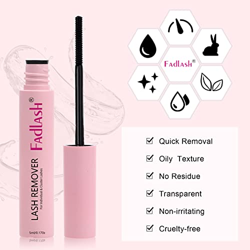 FADLASH Lash Glue Remover 5ml for Cluster & False Lashes - Pink / Clear