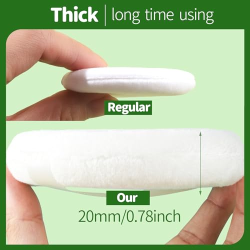 Teenitor 6pcs Large Velour Powder Puffs - 4.13 Inch Body Powder Applicators