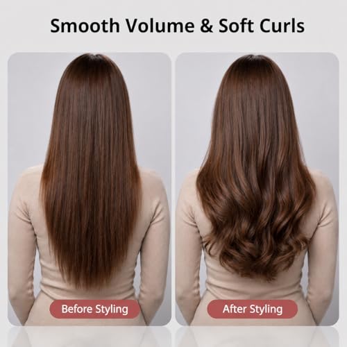 1.5-Inch Thermal Curling Brush for All Hair Types - Fast Heating, Anti-Scald