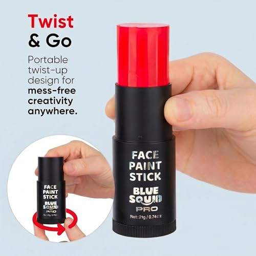 Blue Squid PRO Red, White & Blue Face Paint Stick XL Waterproof Body & Eye Makeup