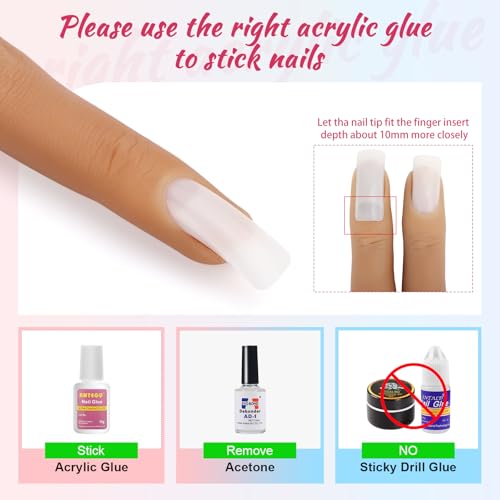 Deciniee 2Pcs Silicone Practice Fingers for Acrylic Nails No.3 - Beginner Nail Art Tools (2Pcs Finger Color 3)