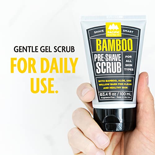 Pacific Shaving Bamboo Pre-Shave Exfoliating Scrub for Men - 3 Oz