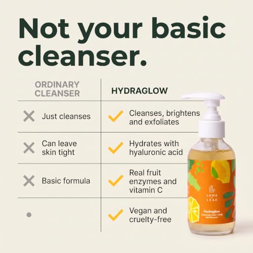 Luma & Leaf Vitamin C Brightening Enzyme Face Wash - Gentle Exfoliating Gel