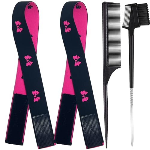 Wig Band Set - 2 Adjustable Elastic Bands with Brush & Comb